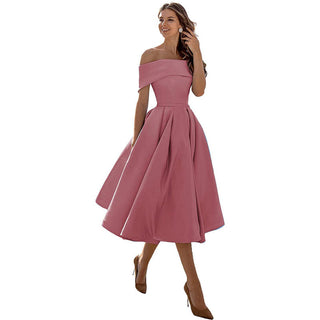 Strapless satijnen feestjurk: casual elegantie satijn