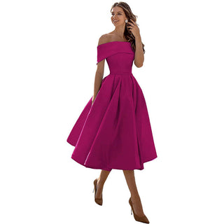 Strapless satijnen feestjurk: casual elegantie satijn roze rood