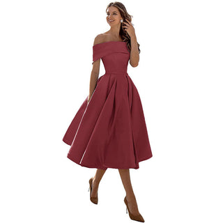 Strapless satijnen feestjurk: casual elegantie satijn wijnrood