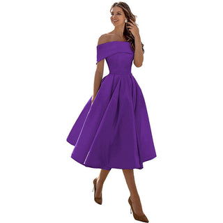 Strapless satijnen feestjurk: casual elegantie satijn paars