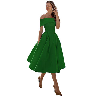 Strapless satijnen feestjurk: casual elegantie satijn Donkergroen 1 2XL