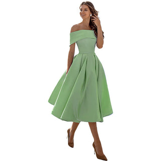 Strapless satijnen feestjurk: casual elegantie satijn groen