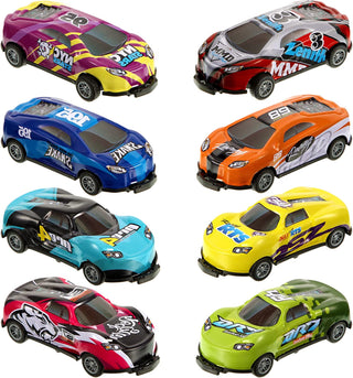 Kinder Stuntauto's Set - Dubbelzijdige Flip Racewagens, Frictie-Aangedreven Voertuigen voor Eindeloos Speelplezier, Cadeau voor Jongens & Meisjes Standaard