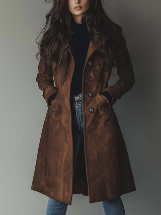 Teresa | Dames Vintage Trenchcoat Bruin