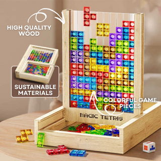 Ecoblock Tetris Bord - Houten Puzzelspel voor Kinderen en Volwassenen