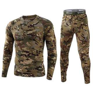Thermisch fleece ondergoedset voor heren met camouflageprint camouflagepatroon 4