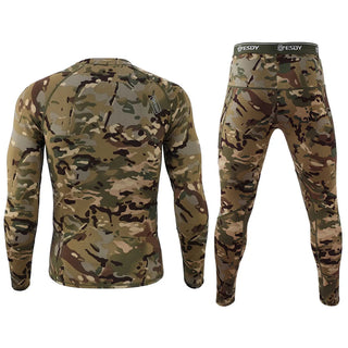 Thermisch fleece ondergoedset voor heren met camouflageprint