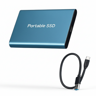Draagbare 4K Video Externe SSD voor Filmmakers - Snelle Opslag tot 30TB, 1050MB/s Blauw