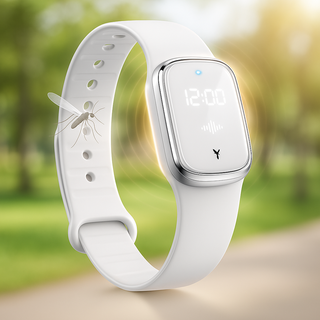Ultrasone Muggenwerende Armband voor Dagelijks Buitengebruik Wit