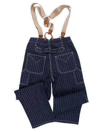 Unisex Denim Overalls van 100 Procent Katoen met Gestreept Ontwerp voor Casual Stijl en Comfortabele Pasvorm