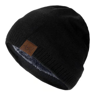 Unisex Wintermutsen Effen Gebreide Mannen En Vrouwen Buiten Bontvoering Zwart 54cm-60cm