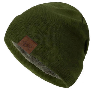 Unisex Wintermutsen Effen Gebreide Mannen En Vrouwen Buiten Bontvoering Legergroen 54cm-60cm