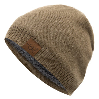 Unisex Wintermutsen Effen Gebreide Mannen En Vrouwen Buiten Bontvoering Khaki 54cm-60cm