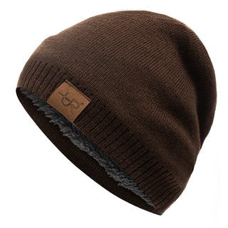 Unisex Wintermutsen Effen Gebreide Mannen En Vrouwen Buiten Bontvoering Koffie 54cm-60cm