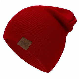 Unisex Muts Voor Mannen En Vrouwen Casual Warme Zachte Gebreide Stilvolle Wintermuts Wijnrood 54cm-58cm