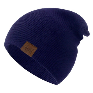 Unisex Muts Voor Mannen En Vrouwen Casual Warme Zachte Gebreide Stilvolle Wintermuts Marineblauw 54cm-58cm