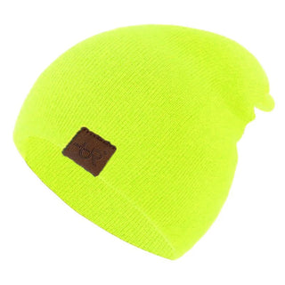 Unisex Muts Voor Mannen En Vrouwen Casual Warme Zachte Gebreide Stilvolle Wintermuts Fluorescerend geel 54 cm-58 cm