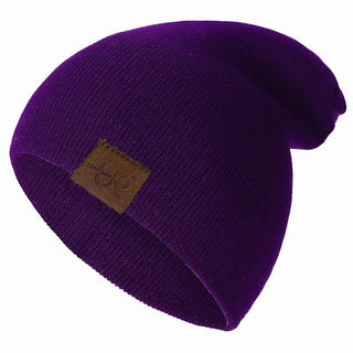 Unisex Muts Voor Mannen En Vrouwen Casual Warme Zachte Gebreide Stilvolle Wintermuts Donkerpaars 54cm-58cm