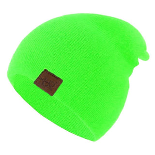 Unisex Muts Voor Mannen En Vrouwen Casual Warme Zachte Gebreide Stilvolle Wintermuts Fluorescerend groen 54cm-58cm