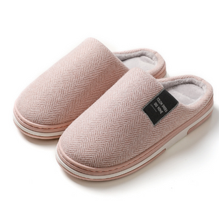 Unisex slippers, comfortabel, warm materiaal voor vrije tijd. perzik