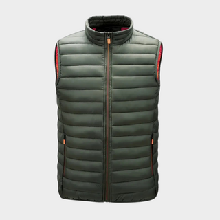 Miles Lichtgewicht Heren Bodywarmer met Opstaande Kraag Legergroen