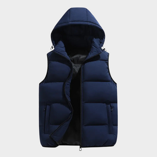 Isaac Lichtgewicht Heren Bodywarmer met Capuchon Blauw