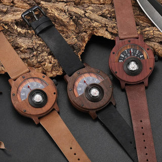 Ramon Houten Horloge met Leren Band