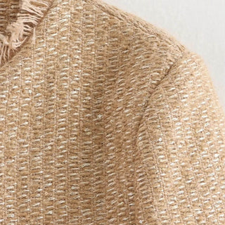Dames Korte Tweed Overgangsjas Elegant voor de Lente