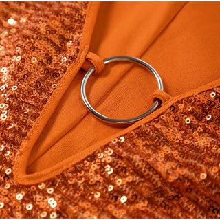 Adōre | Dames Glitter Mini-jurk – Pailletten met V-hals & Wijde Mouwen