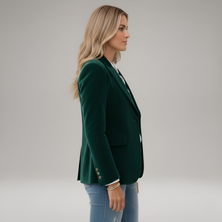 Beya | Dames Blazer – Luxueus Fluweel, Klassieke Eénknoops-Sluiting & Elegante Taille