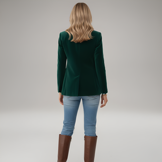 Beya | Dames Blazer – Luxueus Fluweel, Klassieke Eénknoops-Sluiting & Elegante Taille