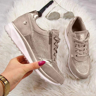 Veterschoenen voor dames – Modern design & praktische ritssluiting aan de zijkant Beige
