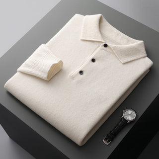 Vincenzo | Klassieke Gebreide Polo Wit