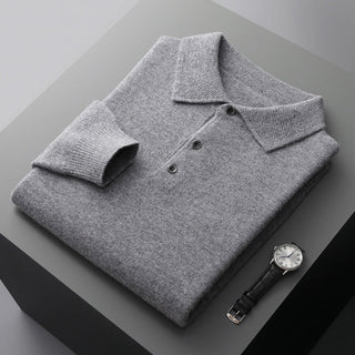 Vincenzo | Klassieke Gebreide Polo Grijs