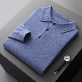Vincenzo | Klassieke Gebreide Polo Blauw