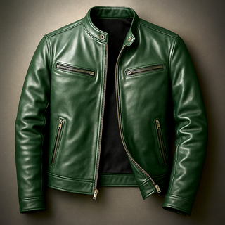 Hawthorne | Heren Vintage Bikerjack Dennengroen