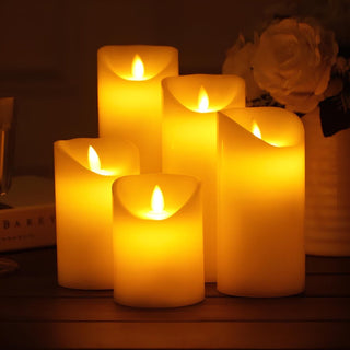 Vlamloze LED-kaarsen op batterijen met realistisch licht voor veilig gebruik. Verkrijgbaar in verschillende maten. Klassieke kaarsen – 5 stuks