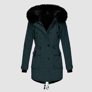 ELYSSI Winterparka Dames met Imitatiebontkraag en Verstelbare Taille