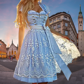 Drune Dames Oktoberfest Dirndljurk Blauw