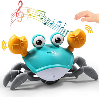 Lopende Krab Babykruipspeelgoed - Interactief Muziek & Lichtspeelgoed dat Kruipen Stimuleert, Sensorisch Leren voor Baby's & Peuters