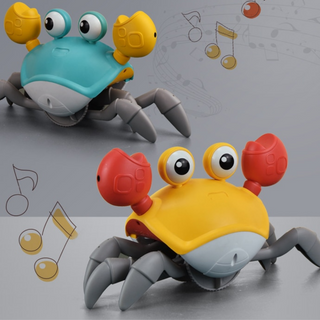 Lopende Krab Babykruipspeelgoed - Interactief Muziek & Lichtspeelgoed dat Kruipen Stimuleert, Sensorisch Leren voor Baby's & Peuters