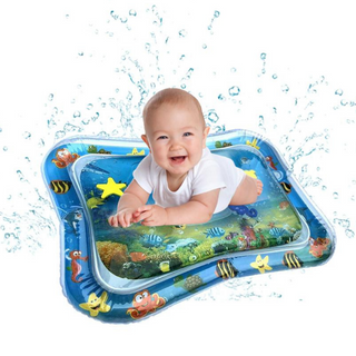 Opblaasbare Buikligmat met Water - Sensorische Babymat voor Motorische Ontwikkeling, Leuk Spetter Activiteitencentrum voor Baby's