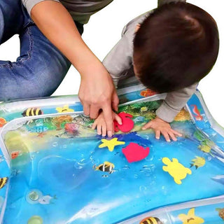 Opblaasbare Buikligmat met Water - Sensorische Babymat voor Motorische Ontwikkeling, Leuk Spetter Activiteitencentrum voor Baby's