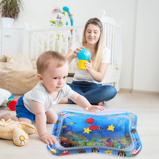 Opblaasbare Buikligmat met Water - Sensorische Babymat voor Motorische Ontwikkeling, Leuk Spetter Activiteitencentrum voor Baby's