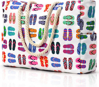 Waterdichte extra grote strandtas met vakken voor weekendtrips slippers