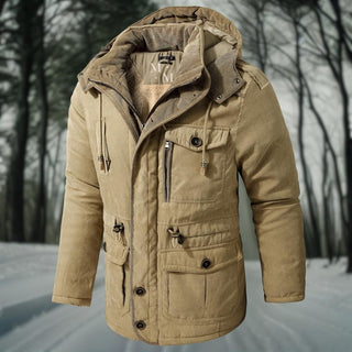Waterdichte winterjas voor heren met thermische bescherming.