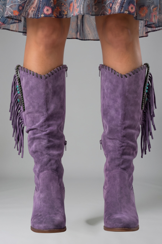 Dames Orthopedische Laarzen met Blokhak voor de Herfst Paars