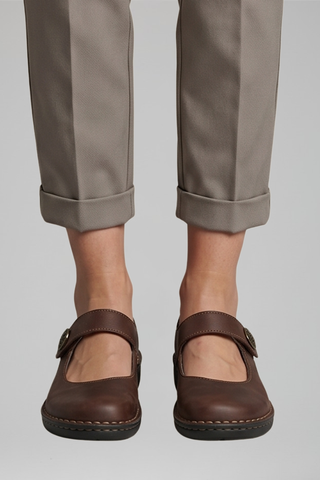 Dames Orthopedische Mary Jane Flats met Bandjesluiting voor Dagelijks Gebruik Bruin