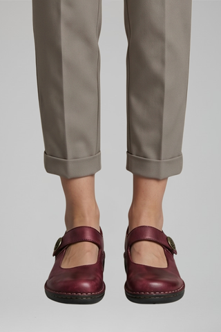 Dames Orthopedische Mary Jane Flats met Bandjesluiting voor Dagelijks Gebruik Rood