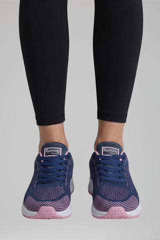 Dames Orthopedische Wandelschoenen met Vetersluiting voor de Hele Dag Comfort Blauw Paars
